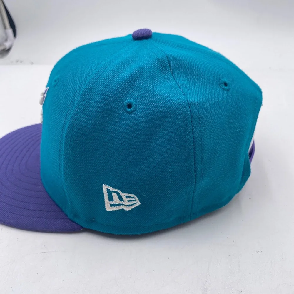 CHARLOTTE HORNETS New Era 9FIFTY Snapback Hat Youth Teal Purple NBA Flat Bill